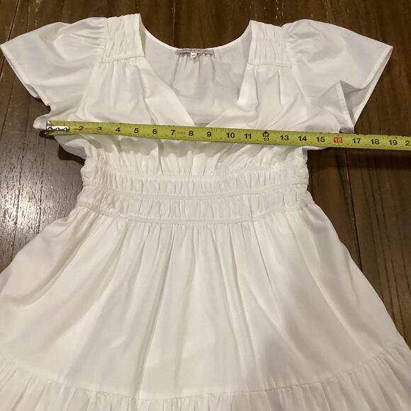 Marea by liz joy white Flutter mini Dress short sleeve 100% cotton extra small - Picture 7 of 8